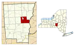 Location in Chenango County and the state of New York.