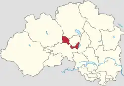 Location of Chengnan Subdistrict within Changping District