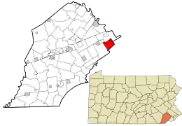 Location in Chester County and the state of Pennsylvania.