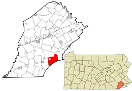 Location in Chester County and the state of Pennsylvania.