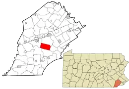 Location in Chester County and the state of Pennsylvania.