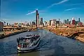 Chicago landscape with a boat