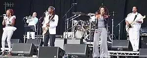 Chic performing at GuilFest 2012(left to right: Davis, Rodgers, Folami, Barnes)