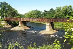 Confluence of Ware and Quaboag rivers forming the Chicopee River