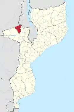 Chifunde District on the map of Mozambique