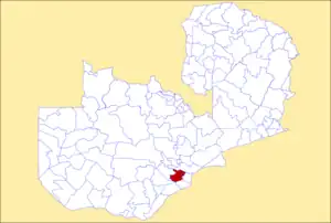 District location in Zambia