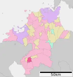 Location of Chikugo in Fukuoka Prefecture