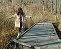 Child on trail bridge in December 2006