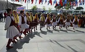 Children from North Macedonia performing folk dance on the street in Istanbul (2014)