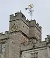 'Bat' weather vane on top of castle