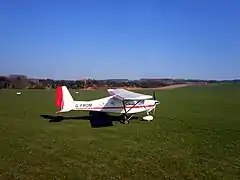 A light aircraft on the former airfield