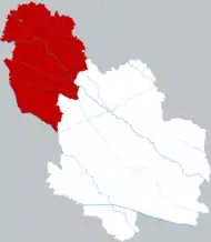 Location of Qiaocheng inside Bozhou