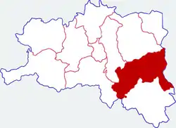 Location in Hanzhong