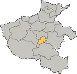 Location of Luohe City jurisdiction in Henan