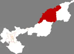 Location of Tongjiang in Jiamusi