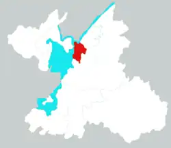 Location of Yueyanglou in Yueyang