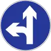 Proceed straight and/or Turn left