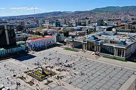 The Sükhbaatar Square and Mongolian Parliament