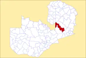 District location in Zambia