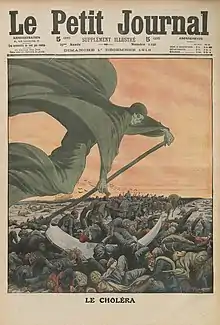 Death by Cholera personified as a Reaper in Le Petit Journal