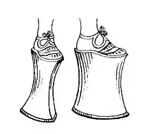 Line art drawing of a chopine