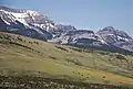 Choteau Mountain (left), with parent Guthrie Peak (right)