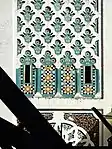 Details of the minaret's motifs and zellij decoration