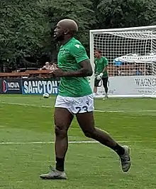 Man in shorts jogging