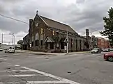 Christ United Methodist Church on Chase Street, the former site of Appold Methodist Episcopal Church where the Mount Tabor Bohemian Methodist congregation originally held services.