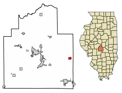 Location of Assumption in Christian County, Illinois.