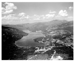 Aerial of Christina Lake in 1947