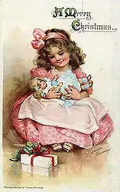 Frances Brundage Christmas card, 1910