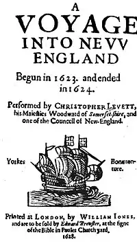 Image 6A Voyage into New England, written by Capt. Christopher Levett to spur interest in his Maine colony (from History of Maine)