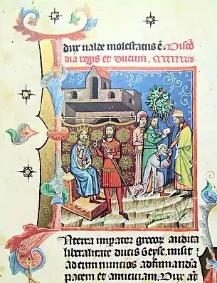 Solomon and Count Vid, Géza and the Byzantine envoys