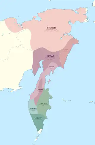 Distribution of Chukotko-Kamchatkan languages