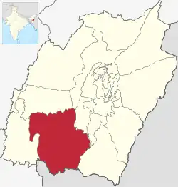 Location of Churachandpur district in Manipur