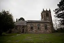 The view of the church from the side.