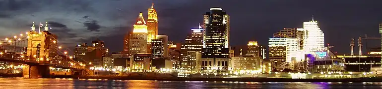 Cincinnati skyline at night