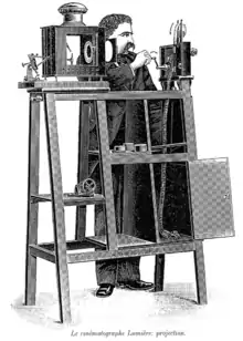 Image 16The Cinématographe Lumière in projection mode (from History of film technology)