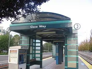 The platform at Cisco Way station