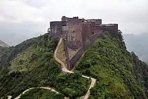 Image 40Citadelle Laferrière, built by Henri Christophe, is the largest fortress in the Americas. (from History of Haiti)