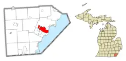 Location within Monroe County