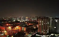 Kakkanad, major business centre in Thrikkakara Municipality at night