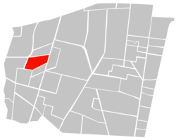 Location of Ciudad de los Deportes (in red) within Benito Juárez borough