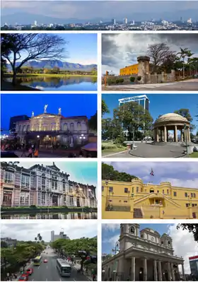 From top, left to right: Skyline of San José, La Sabana Park, southeastern face of the National Museum, National Theatre, Morazán Park, the Edificio Metálico, entrance of the National Museum, Paseo Colón avenue, Metropolitan Cathedral