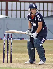 Claire Taylor batting for England