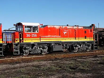 No. 36-256 in Transnet Freight Rail livery at Bloemfontein Depot, 29 April 2013