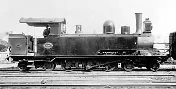 Class C2 locomotive in SAR service, once again with a large headlight and renumbered to SAR no. 86