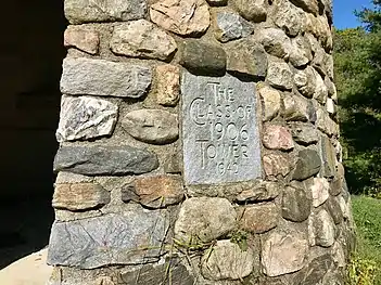 "Class of 1906 Tower 1942" cornerstone.