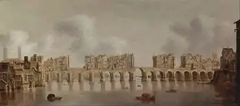 Image 8View of Old London Bridge, circa 1632 by Claude de Jongh.